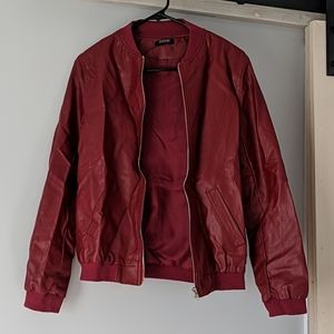 Red leather jacket
